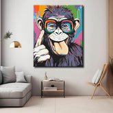 Malen nach Zahlen Kunst Tier Lustiger Affe mit Brille